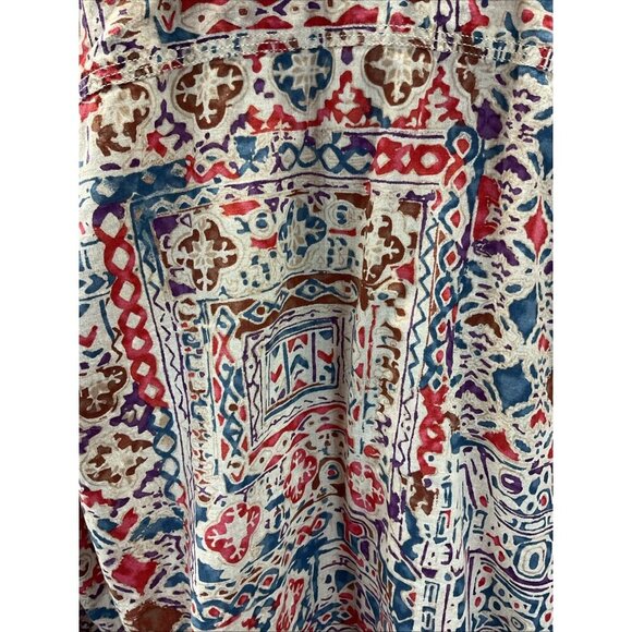 Lauren Ralph Lauren lightweight Western aztec Button Down roll‎ tab size 1X - Picture 3 of 16